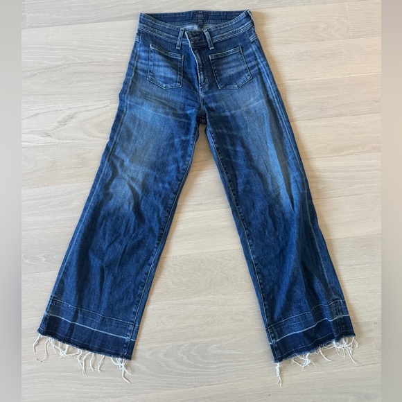 Agolde Dark Blue sailor culotte style cropped jeans - Picture 4 of 6